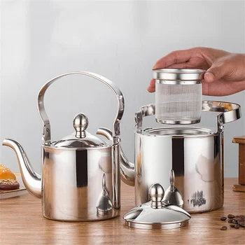 Bollitore in acciaio inossidabile con filtro per bollitore per tè 1.5L/2L bollitore a gas addensato fornello fornello a induzione bollitore da campeggio 1