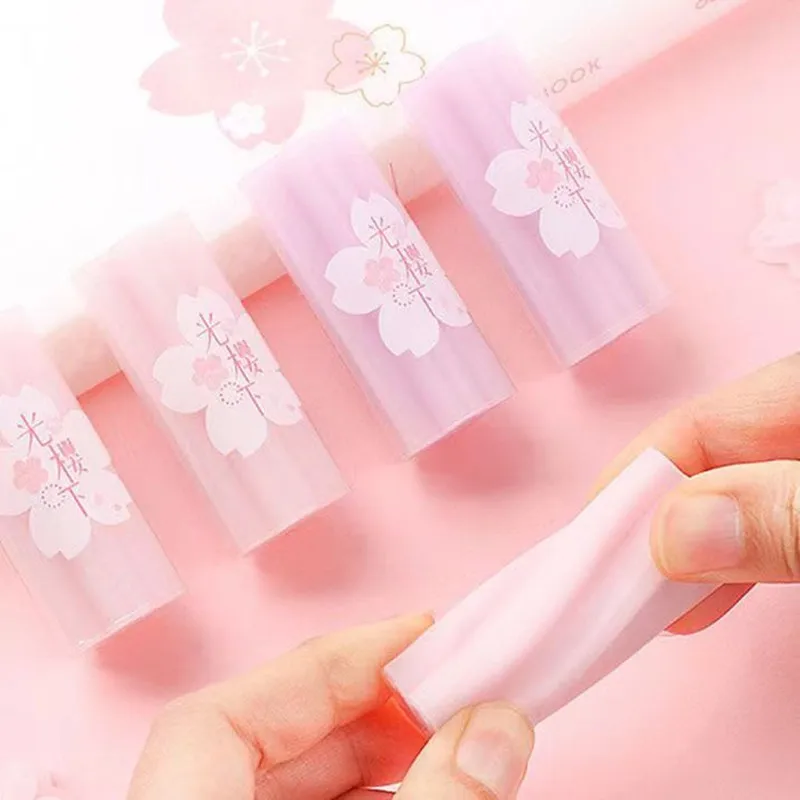 Sakura Crepas Erasers 20-Pack Pink Elementary School Rubber Erasers