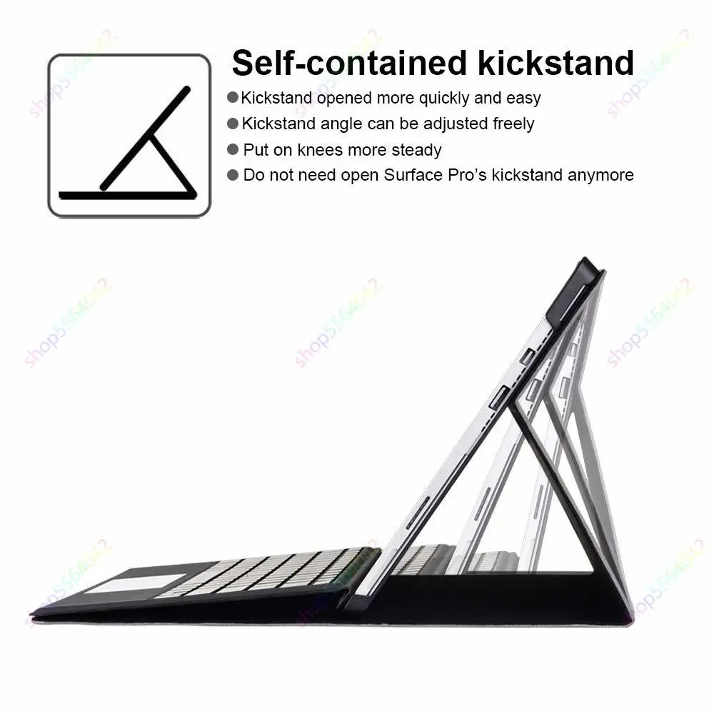 Magnetic Stand Folio Case for Microsoft Surface Pro 6 12.3inch Shockproof Full-Body Rugged Tablet Cover for Surface Pro 7 7 Plus