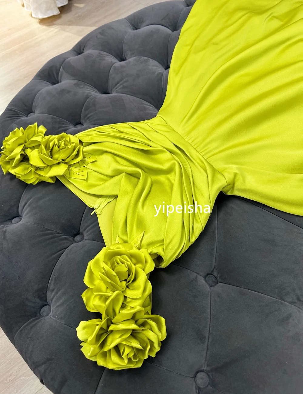Fashion Pleat Handmade Flower A-line Square Neck Long Dresses Cocktail Dresses Sizes Available Exquisite Modern Style