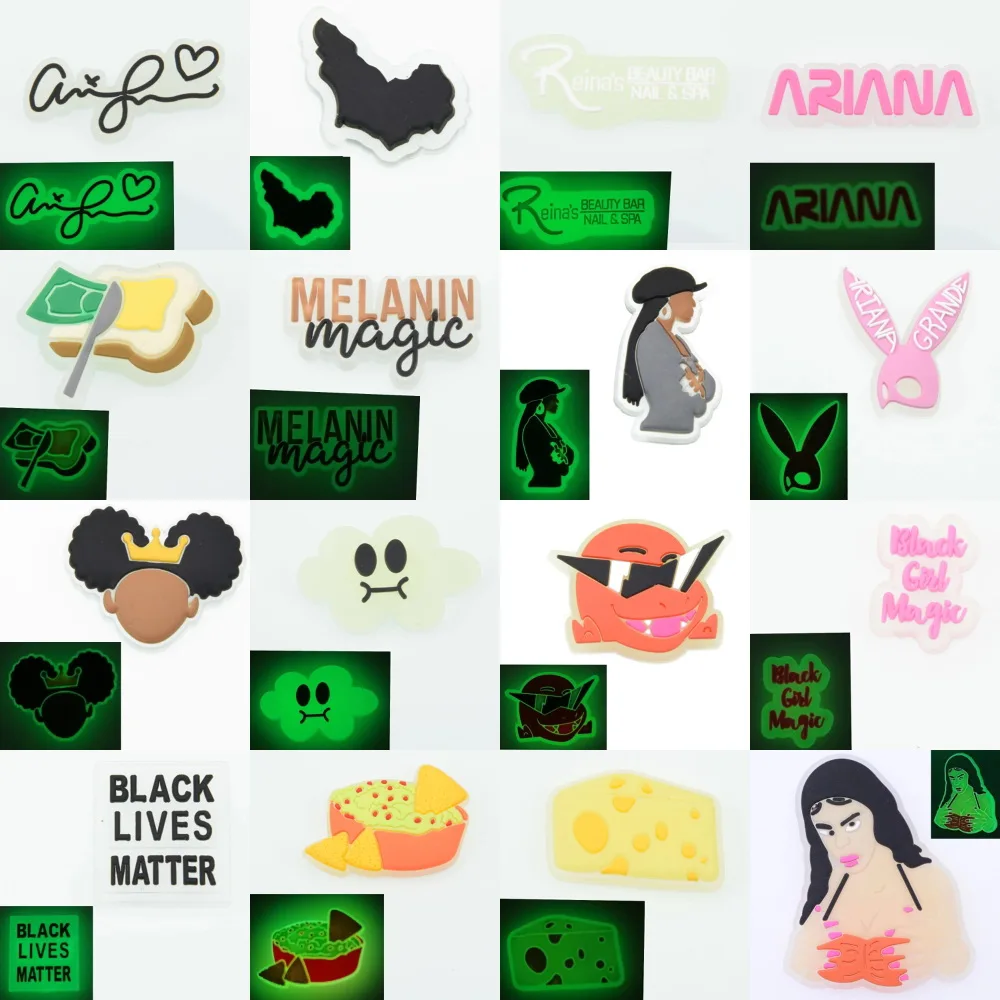 

Оригинальное украшение для обуви из ПВХ, модель сделай сам, черная девочка, плохой кролик, доллар, украшение JIBZ для крокса, подвески, браслет...