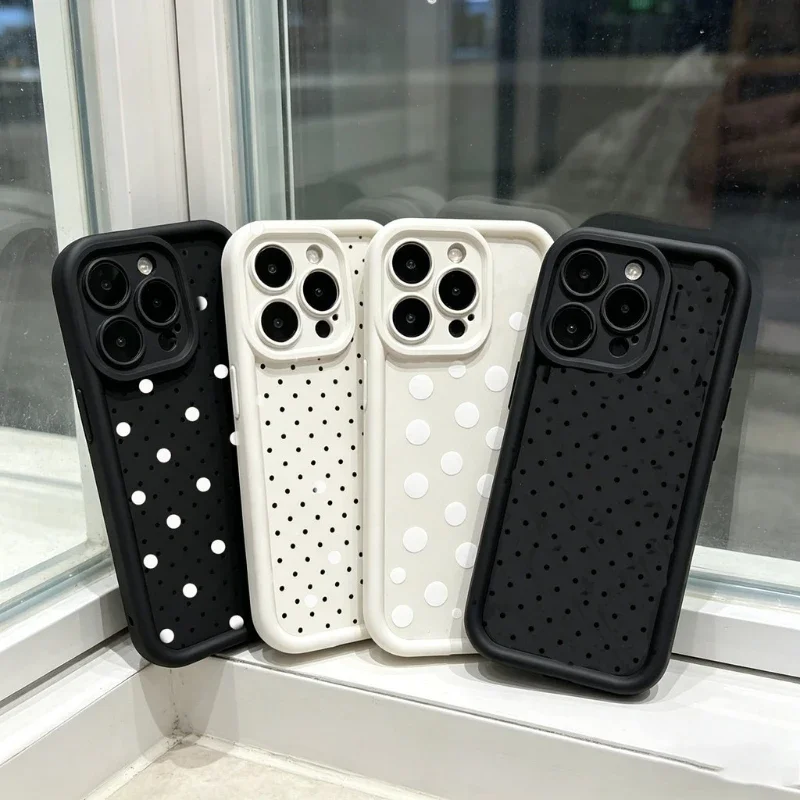 Strawberry Polka Dots Cute Silicone Case Cover