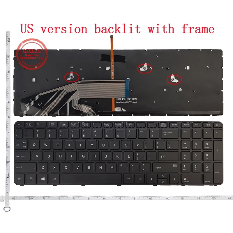 Gzeele-teclado de Laptop para hp Probook Novo Nos 450 g3 455 g3 470 g2 650 g2 650 g3 650 g3 655 g2 455 g4 470 g4 450 g4 Hstnn-q03c - Imagem 4