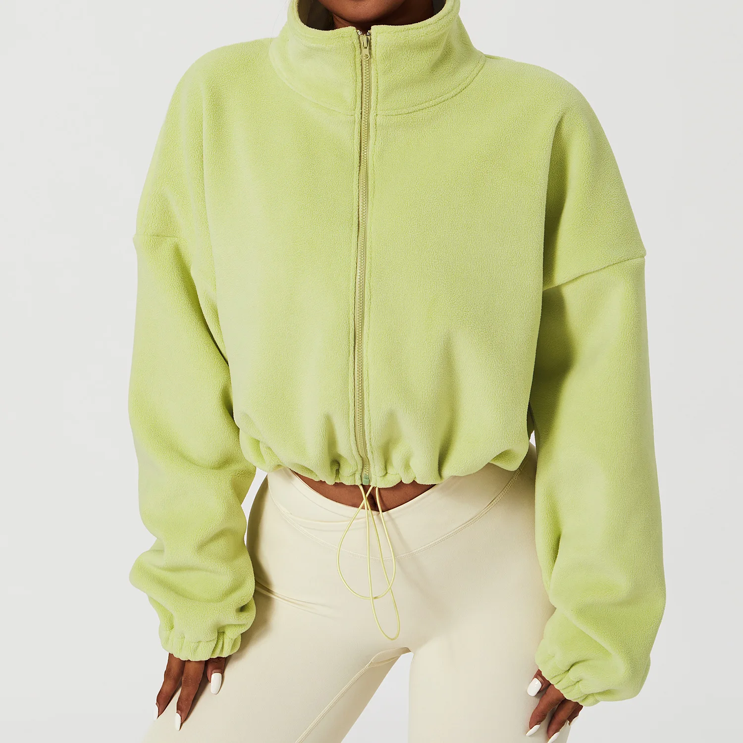 Women's Sports Coat Fleece-lined Warm Casual Loose Running Crop Top Long Sleeve Fitness Sweatshirt Sports Coat Yoga Sweatshirt women workout jackets