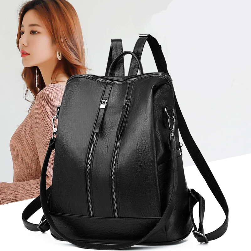 

Vintage Women Soft Leather Backpack Fashion School Bags for Teenagers Girls High Quality School Backpack Women Travel Backpacks