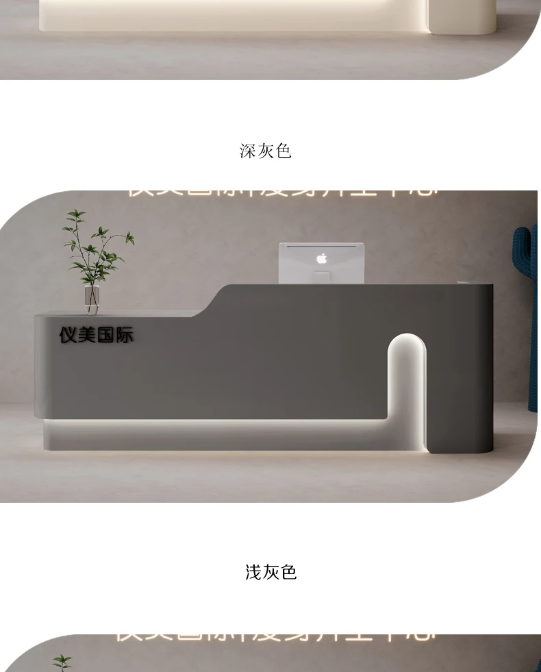 Description Picture 5 of itemExecutive Reception Desk Lectern Computer Coffee Beauty Service Desk Checkout Podiums Super Markt Cassier Luxury Furniture