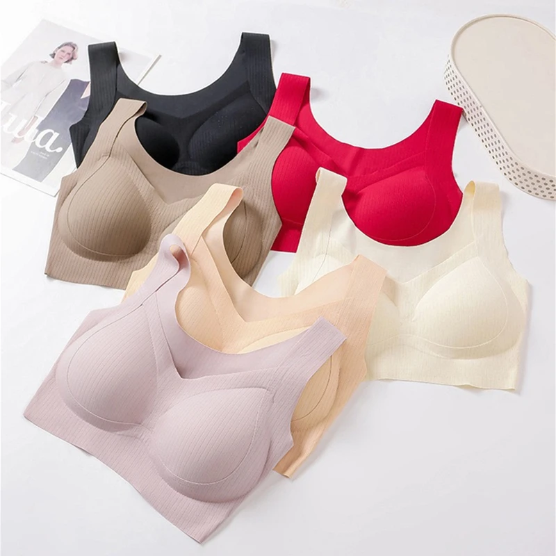 Comfortable Womens One-Piece Bra - Traceless Fixed Cup Sports Vest