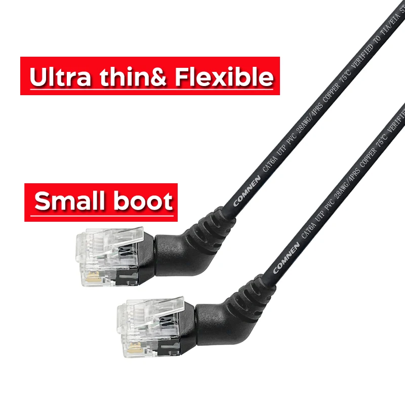 Comnn-cabo Ethernet Rj45 Cat6a 360 ° Rotativo 90 Graus Patch Cord rj 45 10g para Laptop Roteador Cabo Lan de Rede pc - Image 4