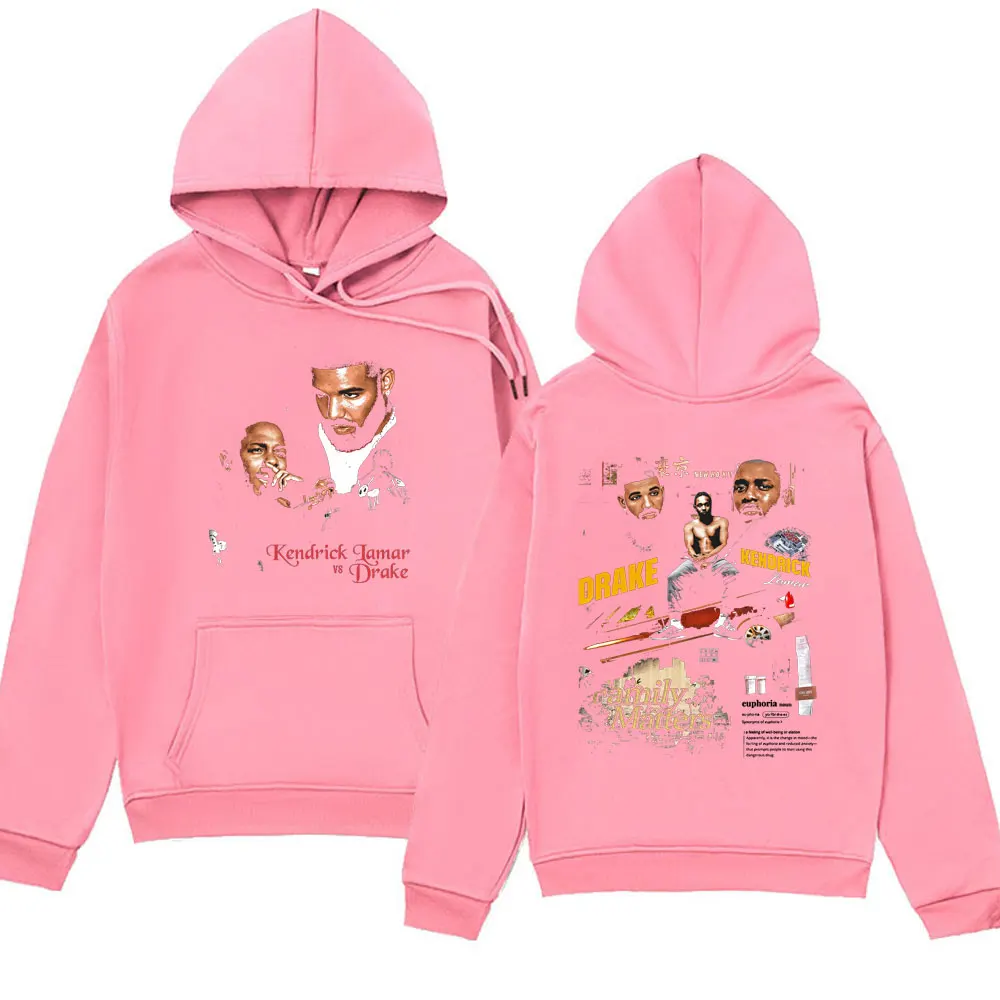 Drake Vs. Kendrick Lamar 2 Rap Beef Drake Vs.K. DOT Graphic Print Hoodies Male Oversized Vintage Sweatshirts Autumn Pullover Men