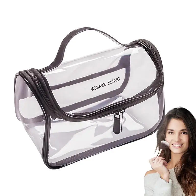 

Large Capacity Travel Bag Waterproof Clear Makeup Bag Stylish Makeup Bag For Business Trip Portable Toiletry Bag For Home Gym