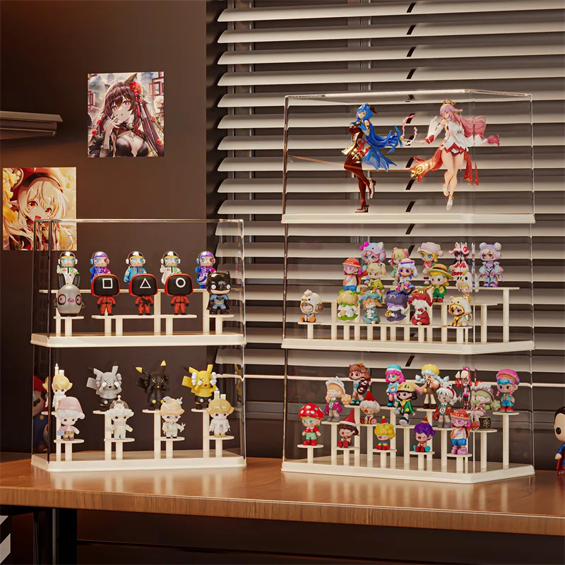 대용량 블라인드 박스 디스플레이 스탠드 투명 버블 매트 인형 피규어 보관함 방진 장난감 진열장 반려동물 친화적 디자인