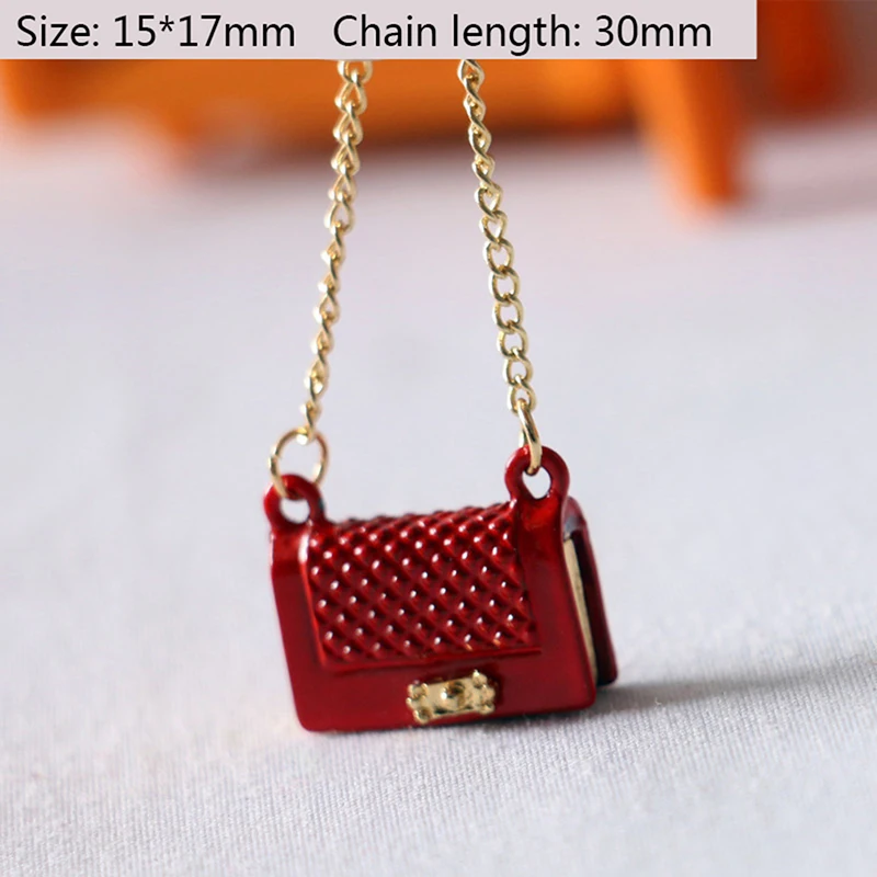 1 Pc Metal chain pack Doll Bag Miniature Shopping Handbag for Clothes Accessories 6