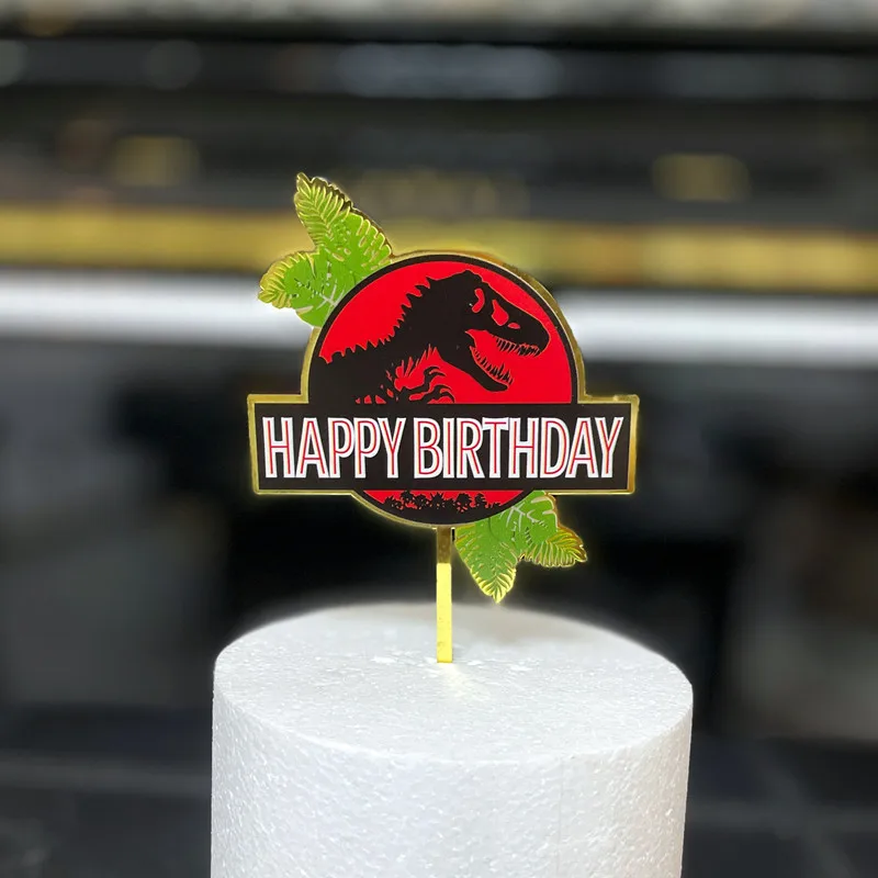 Il Più Nuovo Ins Acrilico Dinosaur Panda Zoo Bear Happy Birthday Cake Topper Per Bambini Womens Animals Theme Birthday Party Cake Decor