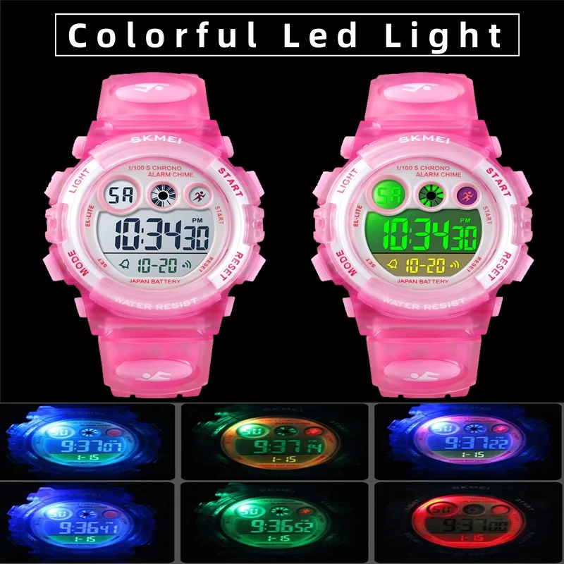 SKMEI Children Watch Boys Waterproof LED Digital Sports Watch Kids Alarm Date Watch for Children Girl Gift Reloj Deportivo 5