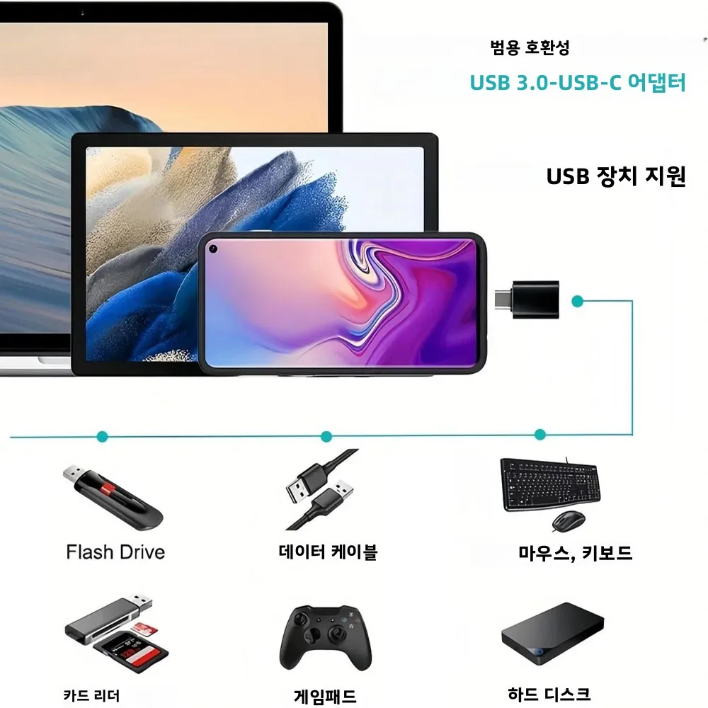 1/3/5개 새 USB 3.0 OTG 어댑터, 안드로이드 폰용 USB 3.0 OTG 어댑터, USB 디스크, 자동차 U 디스크 리더