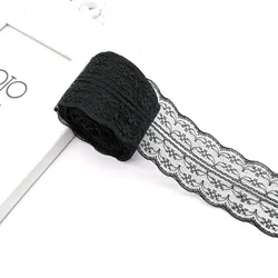 Elegant Metallic Lace Ribbon - 10m Embroidered Trim for Sewing, Crafting, & Decorative Projects (Black)