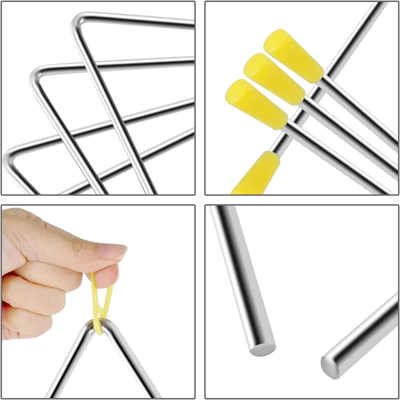 Musical Triangle 1Pc 4/6 inch Triangle Orff Band Percussion Educational for Children