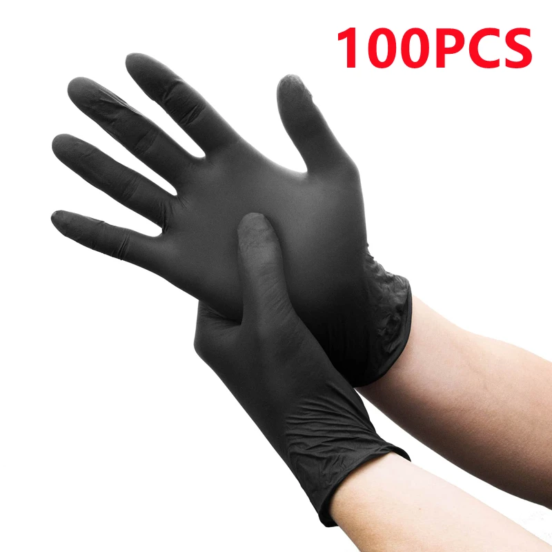 Black Nitrile Disposable Gloves - Latex-Free, Textured, Multi-Purpose Gloves for Home, Cooking, and Auto Use