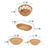 Handmade Rattan Woven Basket Fruit Cake Bread Food Plate Snack Serving Tray For Dinner Parties Coffee Breakfast Container 6