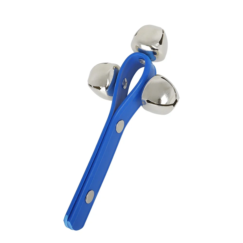 Three Bells Blue Hand Bell ABS Plastic Handbell Percussion Instrument Musical Toy KTV Party Kids Shaker Game Birthday Gift
