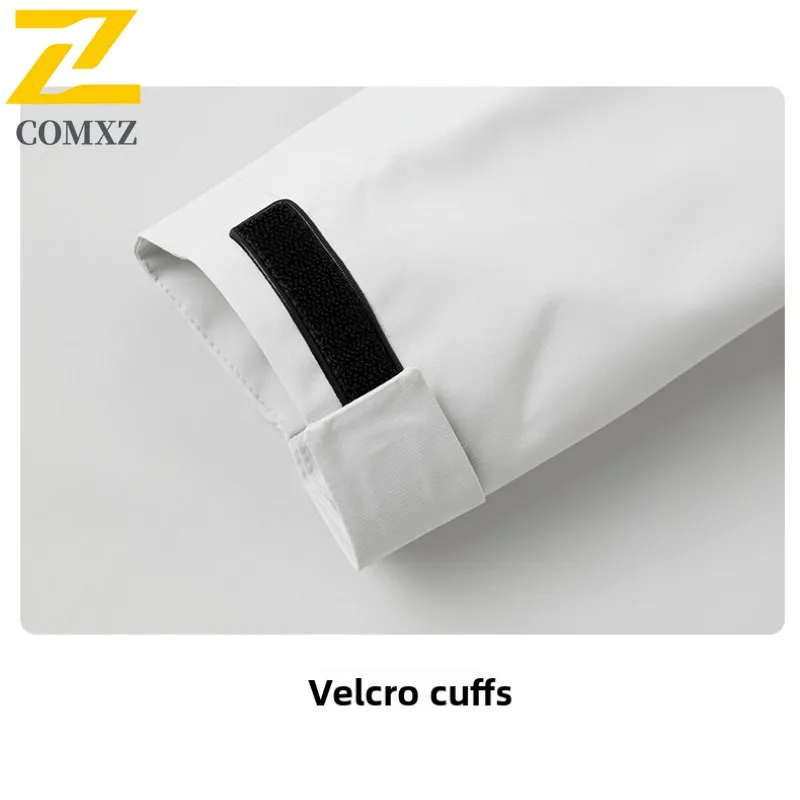 COMXZ Luxury Hooded Mens Jacket Hiking Travel Thickened Warm Motorcycle Jacket Classic Outdoor Cold Resistant Winter Clothing