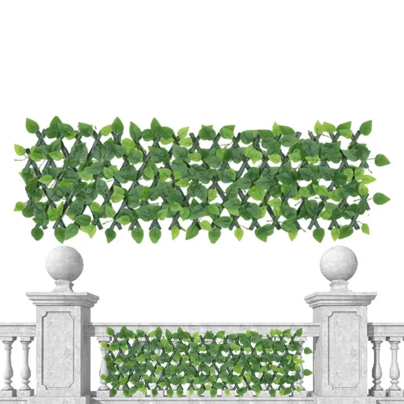 

100*20cm Artificial Ivy Hedge Green Leaf Fence Telescopic Fence Fake Flowers Green Leaves Garden Fence Garden Balcony Decoration