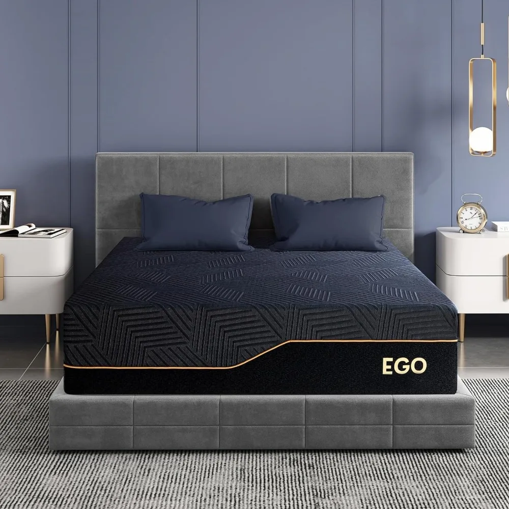 14 Inch King Size Memory Foam Mattress for Back Pain, Cooling Gel Mattress Bed in a Box, Made in USA, CertiPUR-US Certified