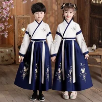 Fashion Girl Hanfu Dress Stage Kids Outfit Boy Chinese New Year Style Baby Clothes Cosplay Children's Ancient Costume Vestido 2