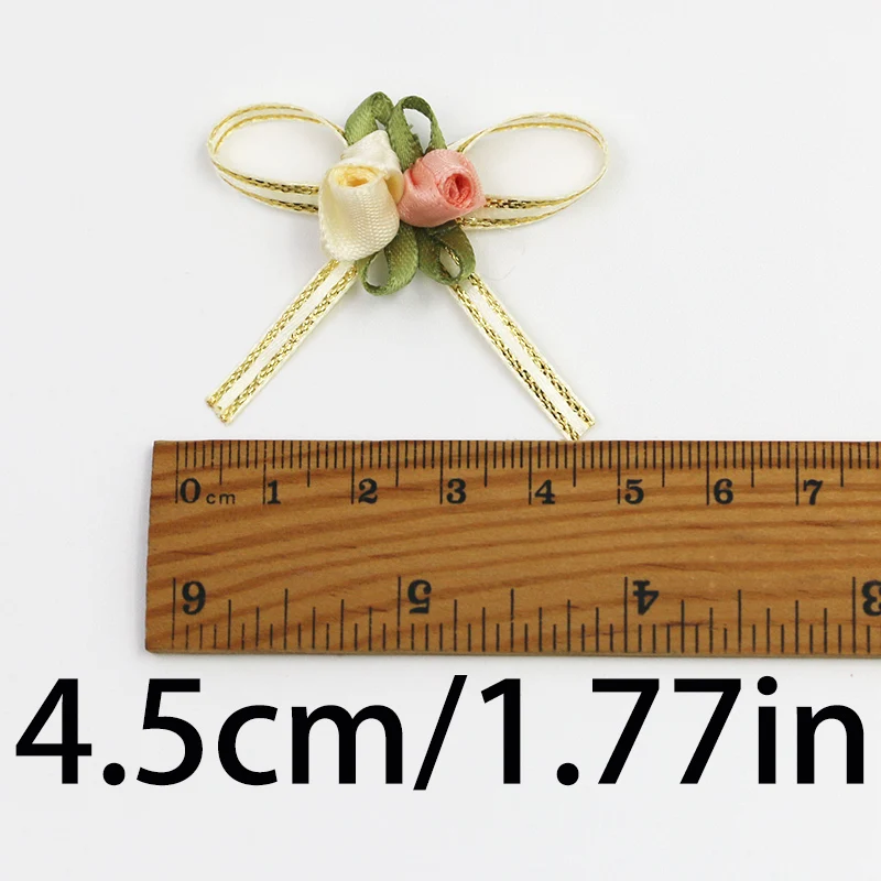 (20 Pcs/pack) 45mm Rose Bud Bow Wedding Gift Box Hair Accessories Home Christmas Bow Festival Decoration Handmade Exquisite
