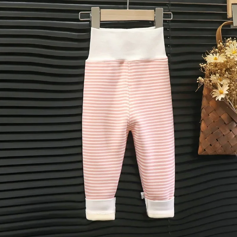 Newborn infant pants thicken keep warm in winter baby clothes bebe boy girl striped leggings kids unisex trousers baby trousers baby leggings