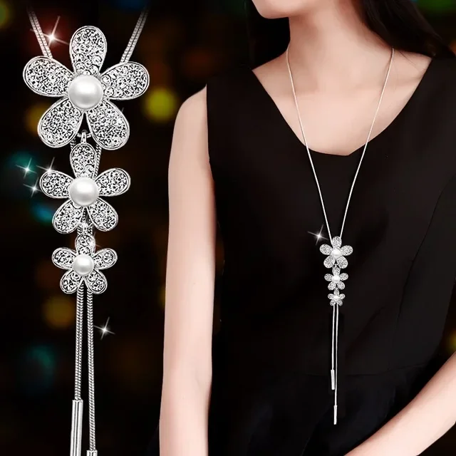 Women's Elegant Fox Pendant Long Necklace – Adjustable Sweater Chain For Dresses & Casual Wear