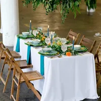 White Table Cloth Waterproof Anti Scratch Polyester Tablecloth  Washable Fabric Table Cover Home Dining Buffet Party Table Decor 1