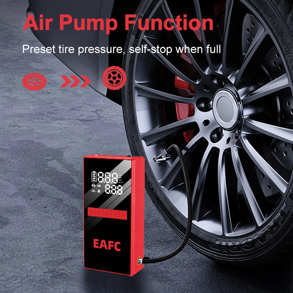 4 IN 1 Car Jump Starter Portable Power Bank Air Compressor 150PSI Tire Inflator Auto Portable Battery Starter Emergency Boosters car jump starter jump starter