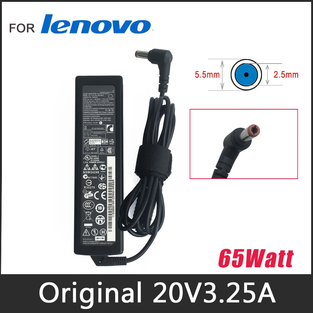 20v 3.25a 65w Ac Adapter For Lenovo Ideapad E49,g485,z580 21514eu,z580