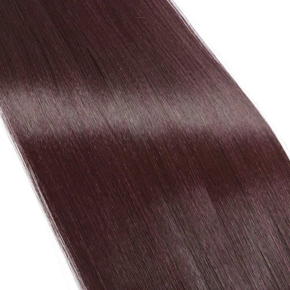 Straight 8-26 Inch Bio Fiber Hair Weave Organic Hair Blend Bundles Straight Hair Burgundy Color Organic Hair Blend Extension