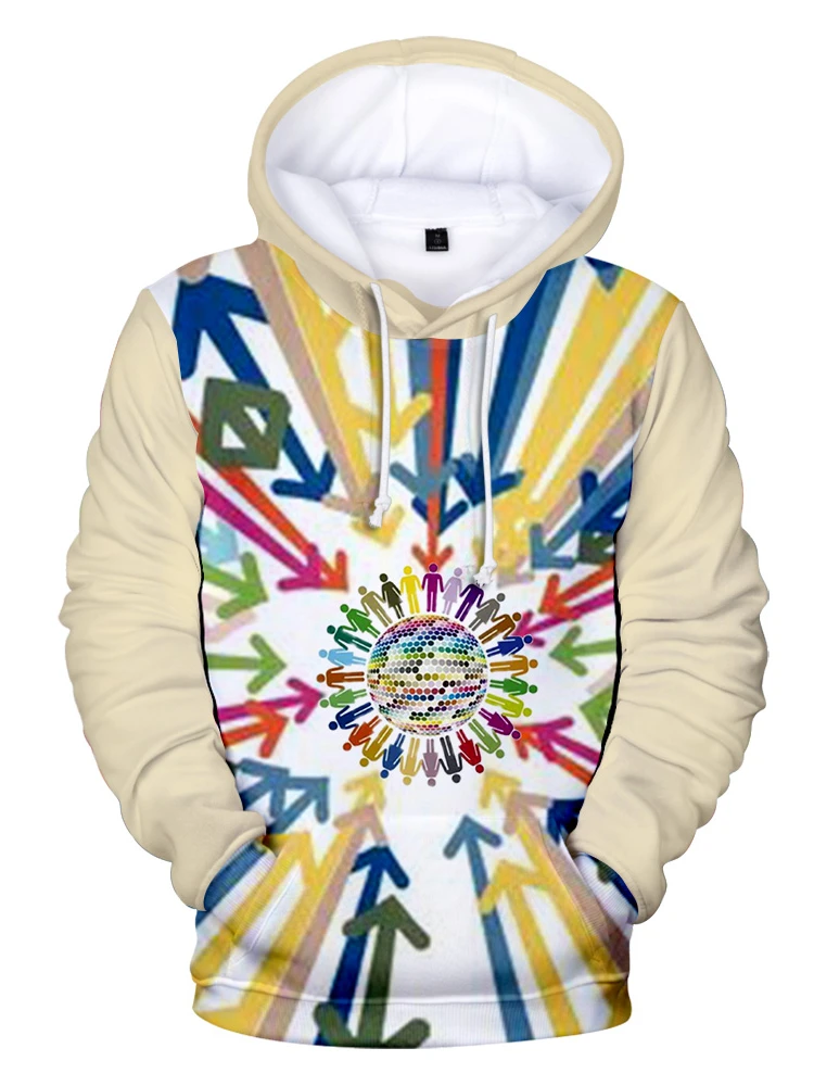 

2022 осевая Масляная Живопись 3D цифровая печать Европейский и американский большой размер Повседневный свитер с капюшоном модный уличный хипстер