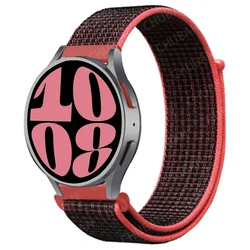 Nylon Sport Loop Band - Adjustable Watch Strap for 22 mm watch band (10 red and black)