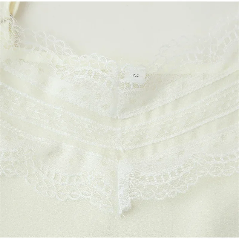 Sexy Lace Patchwork Blouses For Women, Sleeveless Square Neck, For Party Club, Vacation Chic Lady Shirts - Uniqwear