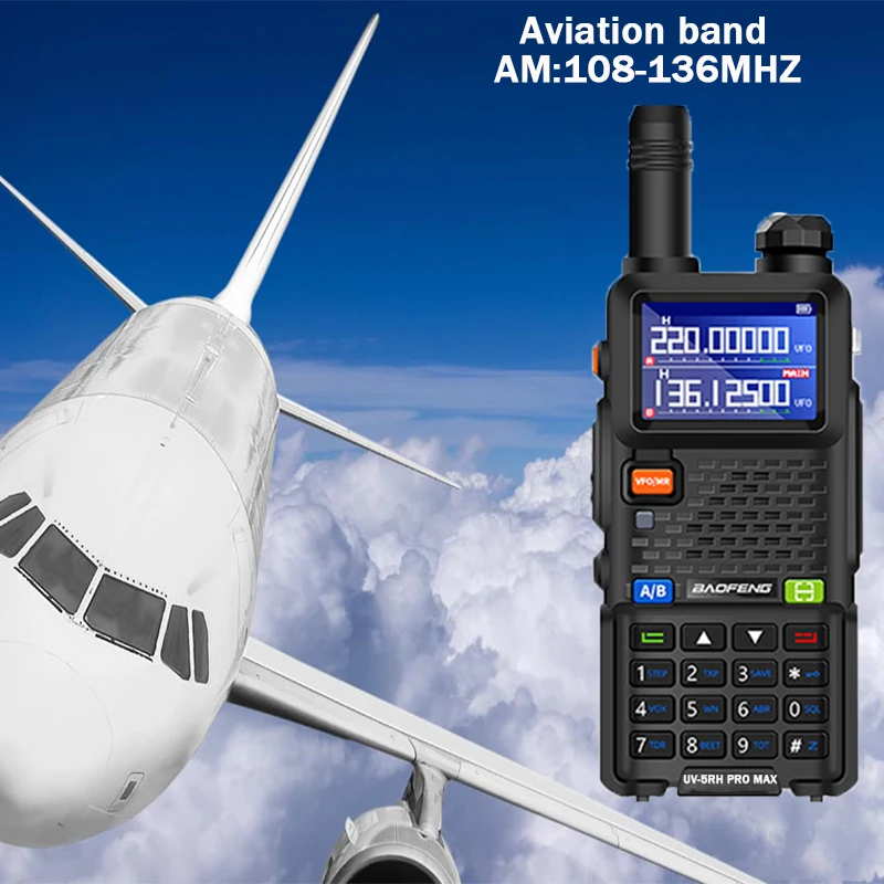 UV-5RH Pro Max Air Band 14.5W 3800mAh AM FM Radio Six Band 65-520MHz UV-5RM Walkie Talkie USB C Frequency Copy Update UV-5RH Pro 3