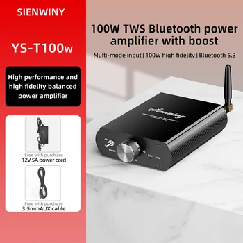 Docreate YS-T100W TPA3116 Bluetooth 5.3 Mono Amp with APP Control 12-24V Boost Mini Audio Amplifier For Outdoor PC Subwoofer US 2