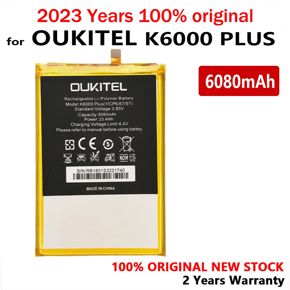 

New 100% Original Phone Battery For OUKITEL K6000 PLUS 6080mAh Backup Phone High Quality Batteries With Tracking Number
