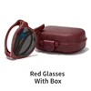 Folding Photochromic Reading Glasses with Box Men Round Frame Color Changing Foldable Eyewear Women Popular Far Sight Sunglasses 5