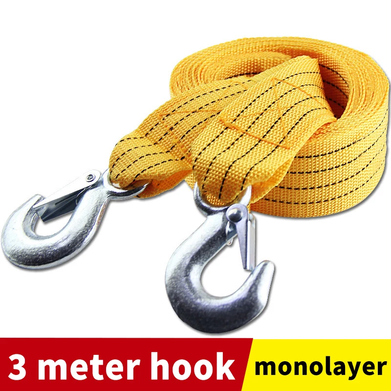 Car Tow Cable Car Towing Rope 1 Pcs Car Tow Cable Heavy Duty 3 Ton Trailer Rope Towing Pull Rope Strap Hooks Van Road Recovery Car Accessories