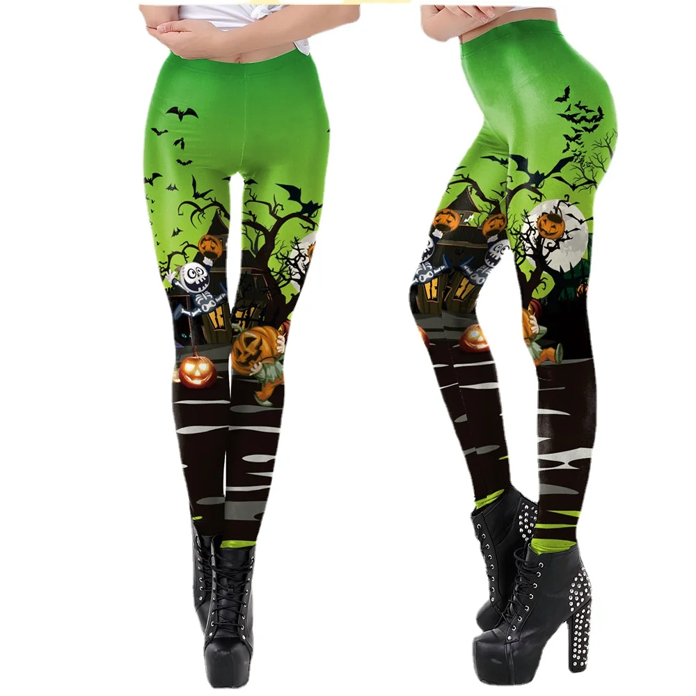 

WKDK1034 European and American Halloween Night 2022 New Street 3D Role-playing Digital Printing Leggings Women Pant
