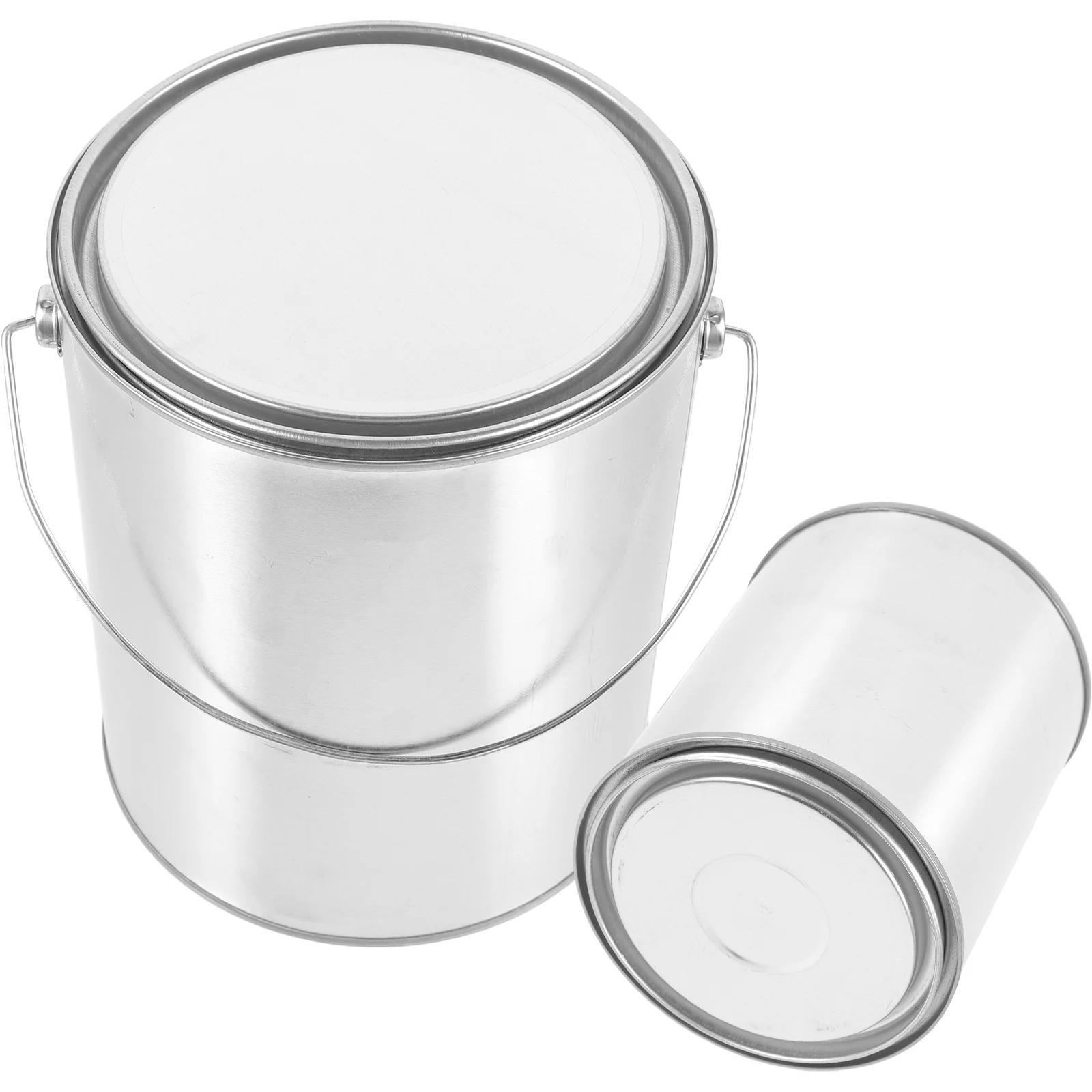 2 Pcs Paint Cans Storage Container for Thicken Metal Empty Thickened Oil Sealing with Lids Iron Handle