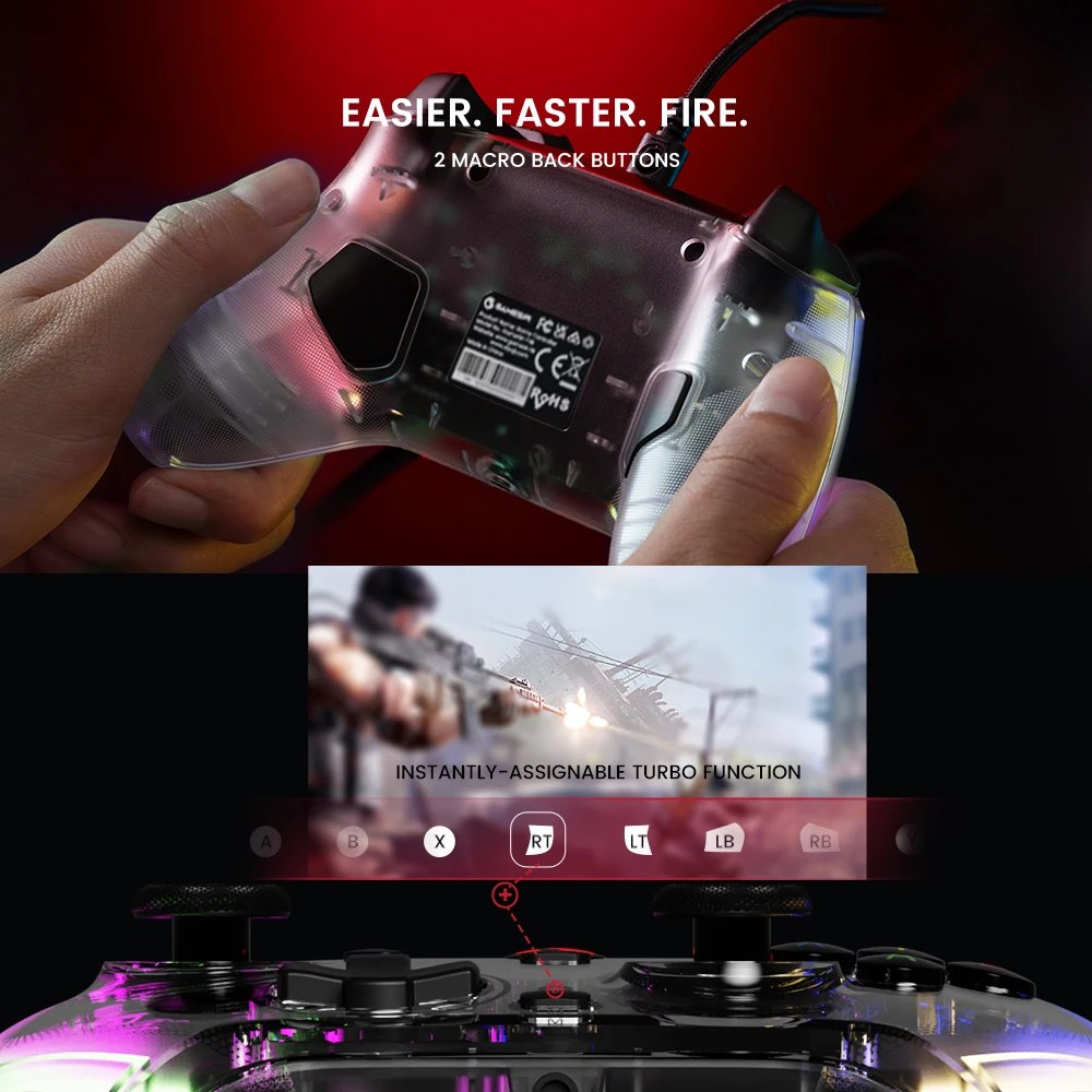 GameSir T4 Kaleid ӿ Ʈѷ Ȧ ȿ  е, T4 Kaleid, ٵ ġ  PC ̸ Ʈ ̽ƽ 