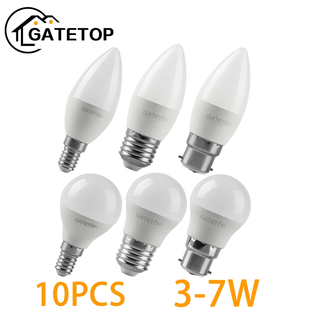 

10PCS Energy-efficient G45 C37 E14 E27 3W-7W AC230V AC110V 3000K/4000K/6000K Led Golf Bulb Lamp For Living Room Study