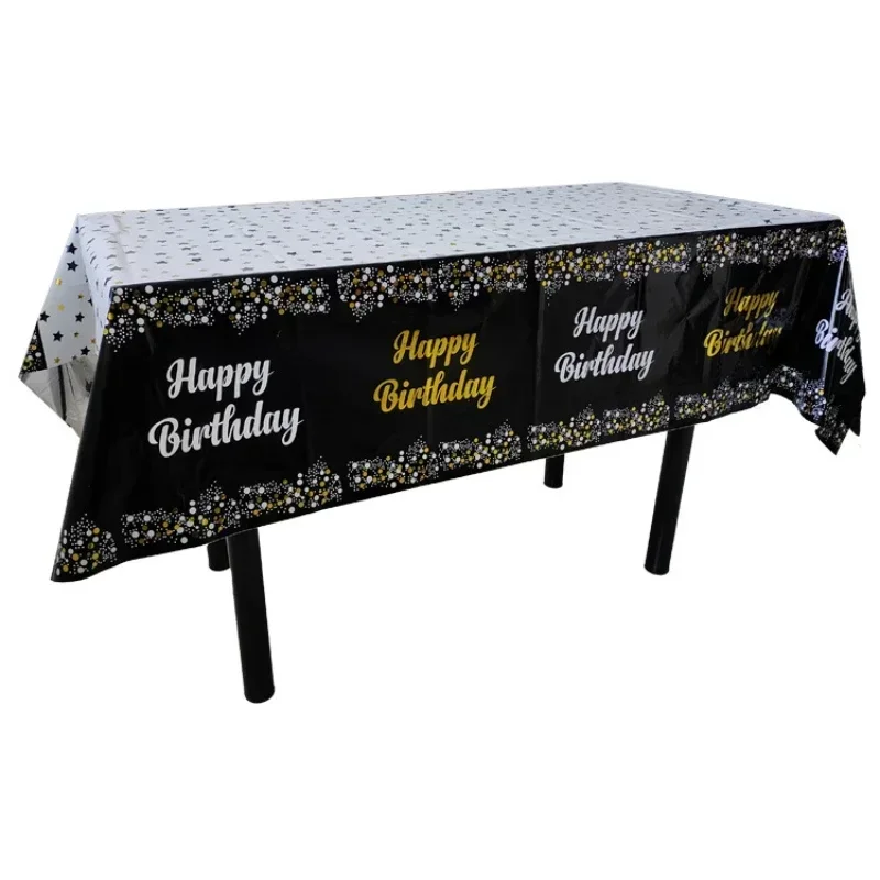 2pcs Waterproof Tablecloth Tablecloth Family Party Tablecloths Happy Birthday Themed Print Party Decoration