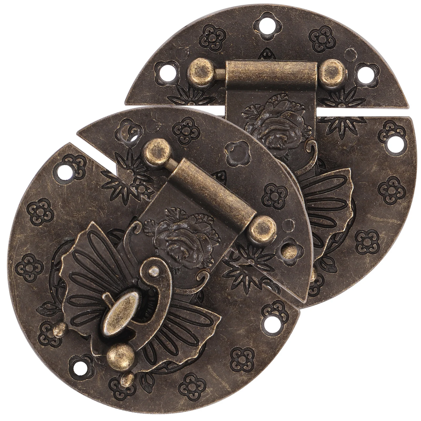 

2 pcs Vintage Jewelry Case Hasp Wooden Box Hasp Buckle Decorative Gift Box Hasp Locks