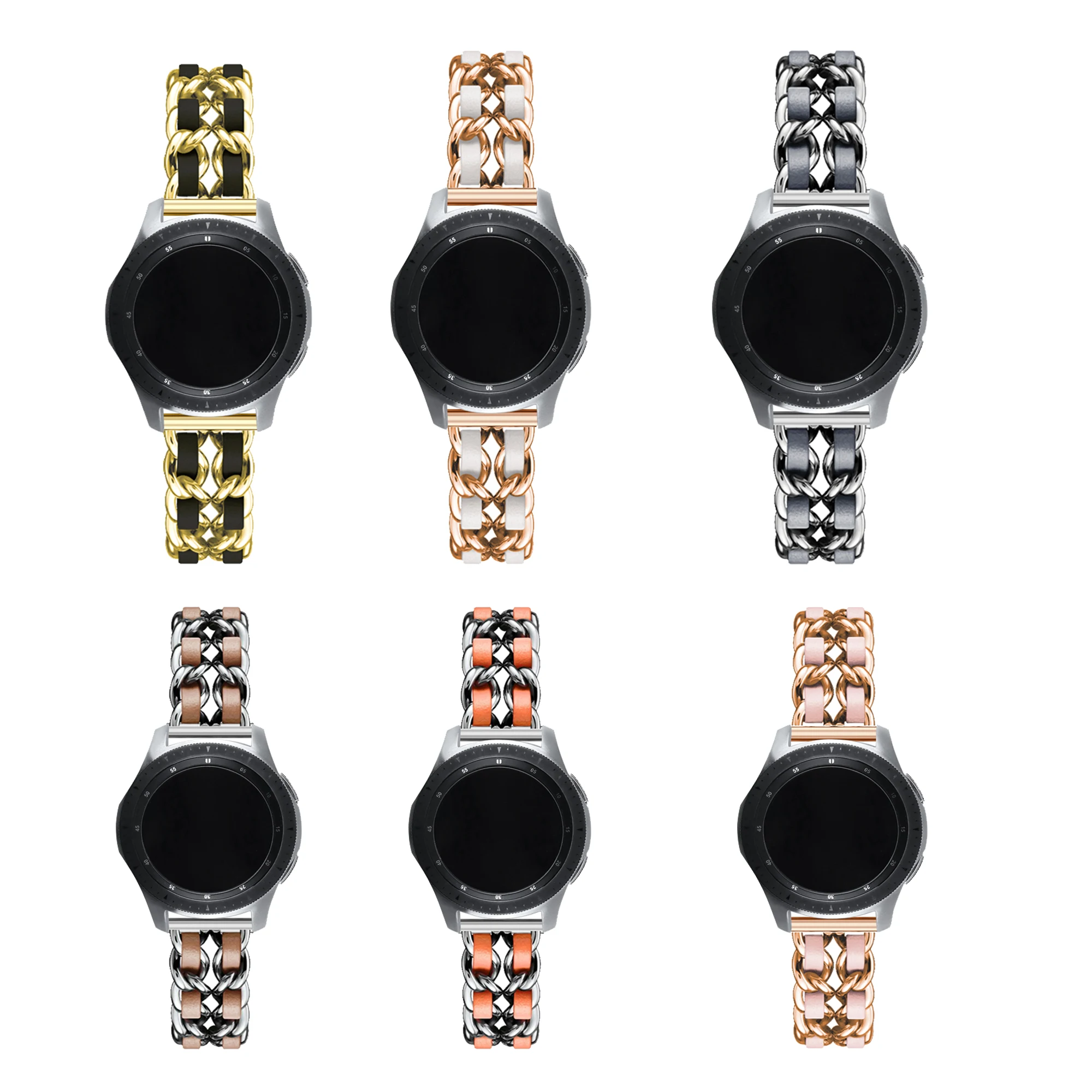 Xlf220805308-Srband For Samsung Galaxy Watch 46Mm R800 Metal Loop Correa Bracelet Huawei Watch 2 Classic/Garmin Instinct/Quatix